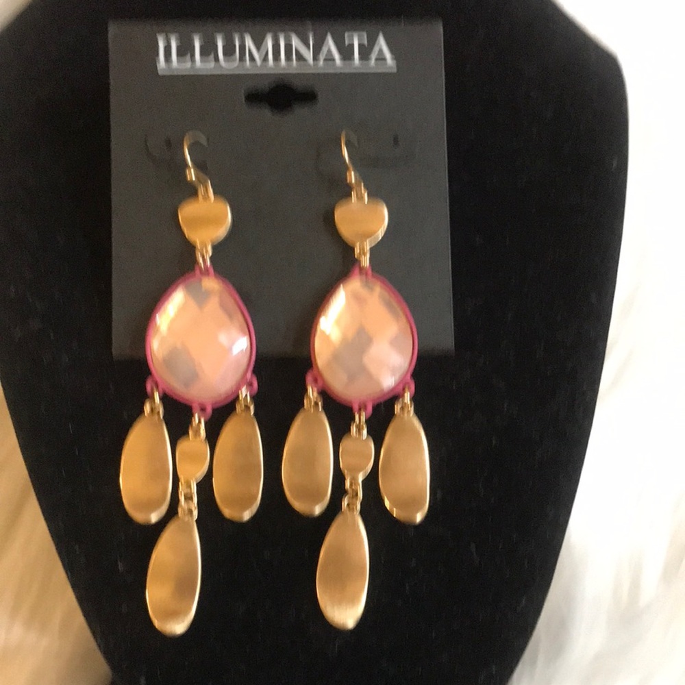 ILLUMINATA  EARRINGS  STEIN MART PINK & GOLD COLOR
